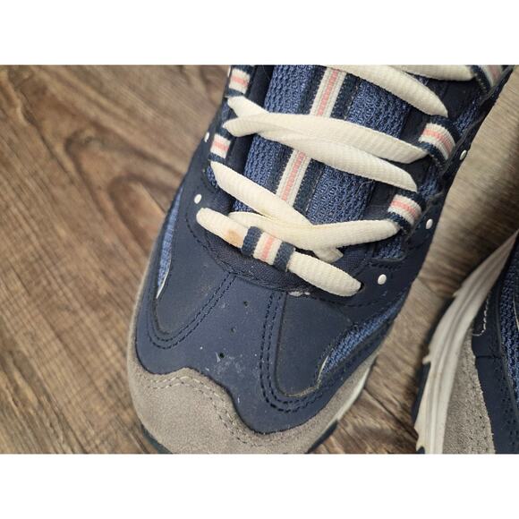 Skechers Sport D'Lites Memory Foam Lace-up Sneakers Navy Pink Gray Shoes Size 8 - Picture 2 of 9